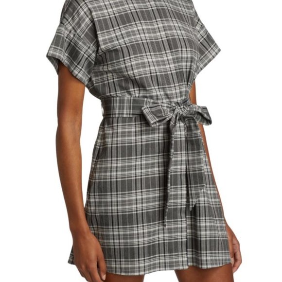 Alice + Olivia Plaid Belted Mini-Dress - Picture 1 of 2